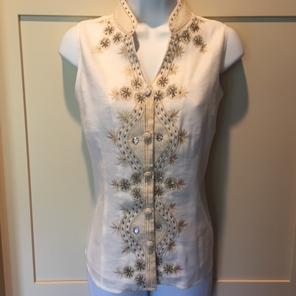Carole Little embroidered vest ✨